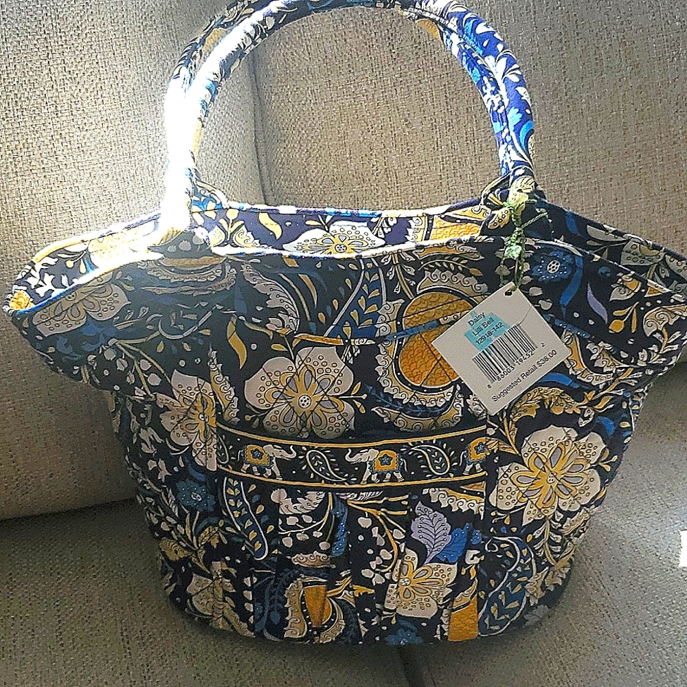 Vera Bradley Elephant Ellie Blue Tote bag Retired spring 2012 NWT